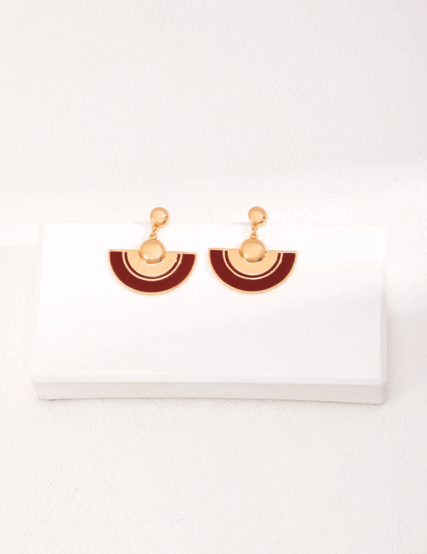 Esterella Fannie范尼Red半圈古典耳環