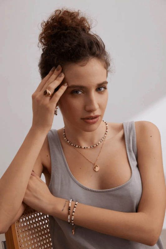 Esterella 熔岩簡約純銀吊墜項鍊