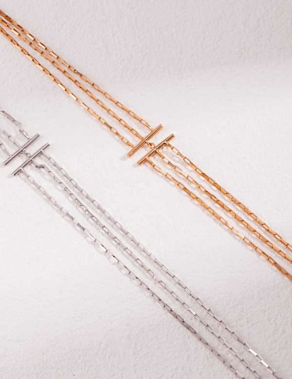 Esterella 經典三一層疊顯鎖骨項鍊