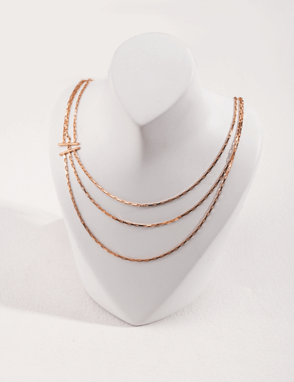 Esterella 經典三一層疊顯鎖骨項鍊