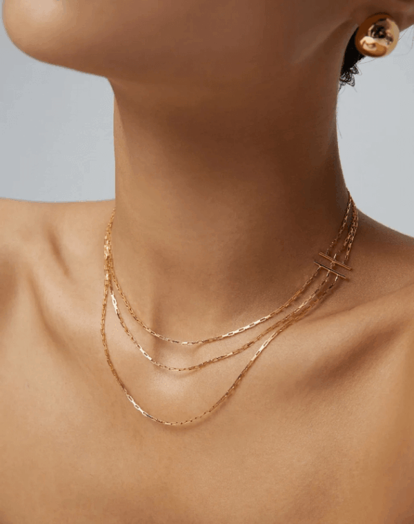 Esterella 經典三一層疊顯鎖骨項鍊
